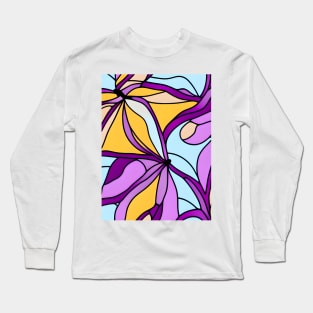 Purple Pastel Plant - Abstract Seamless Design Pattern Long Sleeve T-Shirt